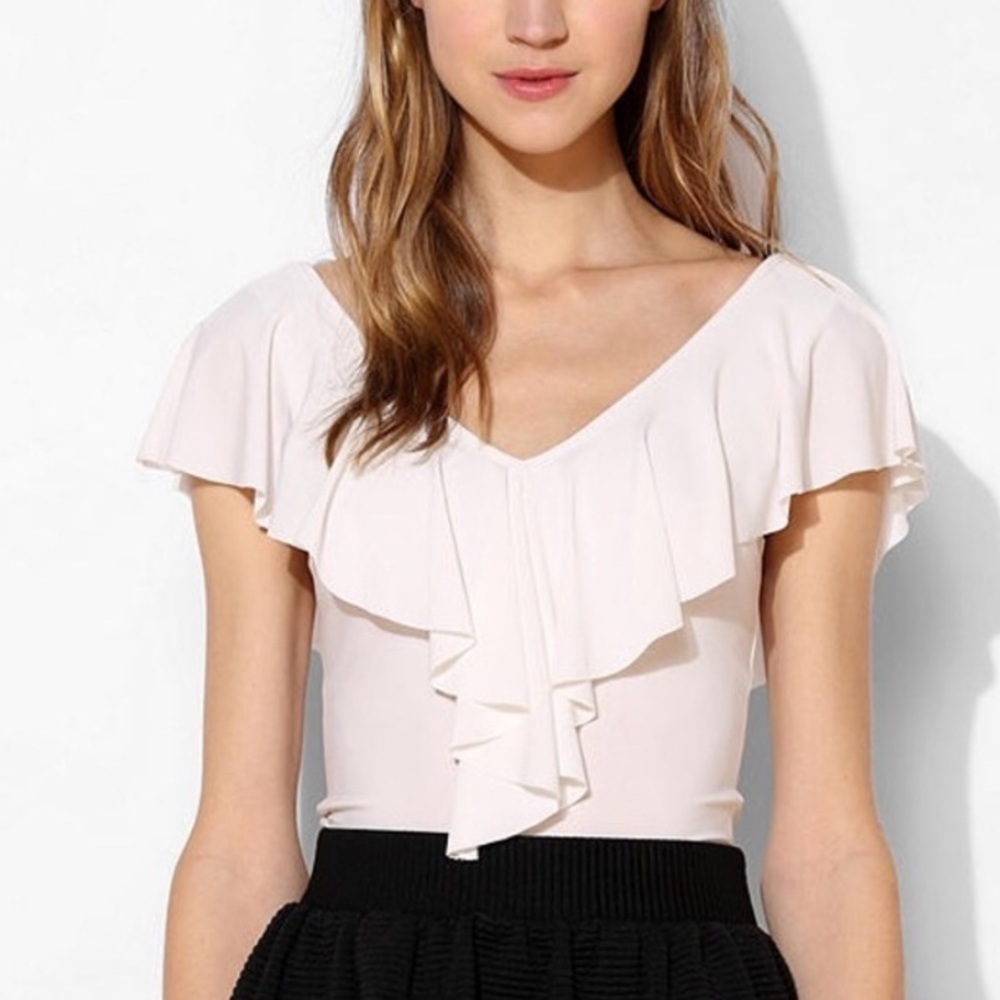 Urban Outfitters light pink ballet ruffle top ✨🩰